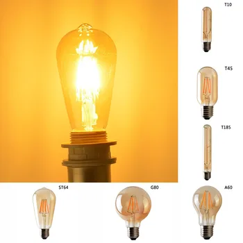 220V-240V Vintage Retro Vlákna Edison Starožitné Stmievateľné Priemyselné Lampy Žiarovky E27, Teplé Biele Osvetlenie Príslušenstvo Diely