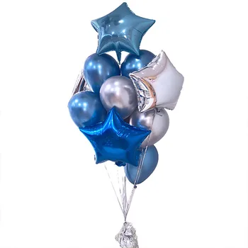 6 Pc Star Oválne Kovové Fólie Balóny Nový Rok Dekor Tému Narodeniny Morská víla Jednorožec Čierne Zlato Strany Hélium Ballon Dodávky