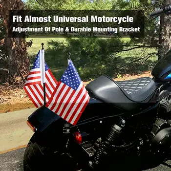 Motocykel Zadný strešný nosič Vertikálna Tyč Flag Mount USA Americká Vlajka pre HARLEY DAVIDSON Honda Goldwing E1I9