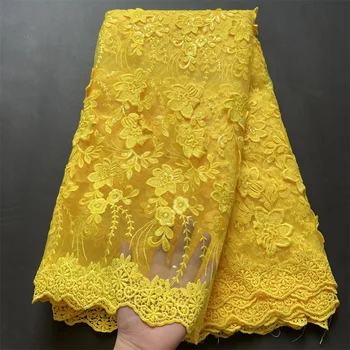 Nigérijský Čipky Textílie Afriky Tylu Čipky Textílie francúzskej Čipky Textílie 2021 Vysokej Kvality 5 Metrov Na spoločenské Šaty jlo33