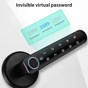 Odtlačkov prstov Password Lock Elektrické Biometrické Auto Door Lock Rukoväť Dverí Zamky Rukoväť Lock Odblokovať pre Spálne Domov