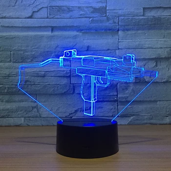 Samopal modelovanie 3D lampa led nočné svetlo dotyk Novinka pestré tvorivé USB stolná lampa