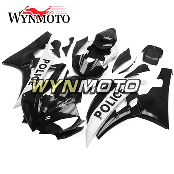Čierna Biela Plný ABS Vstrekovanie Plastov Horské Pre Yamaha YZF R6 Rok 2006 2007 06 07 Motocykel Kapotáže Auta Cowlings